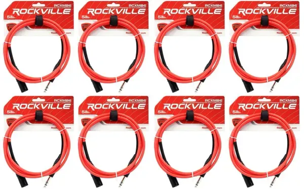 Коммутационный кабель Rockville RCXMB6-R Red 1.8 м (8 штук)