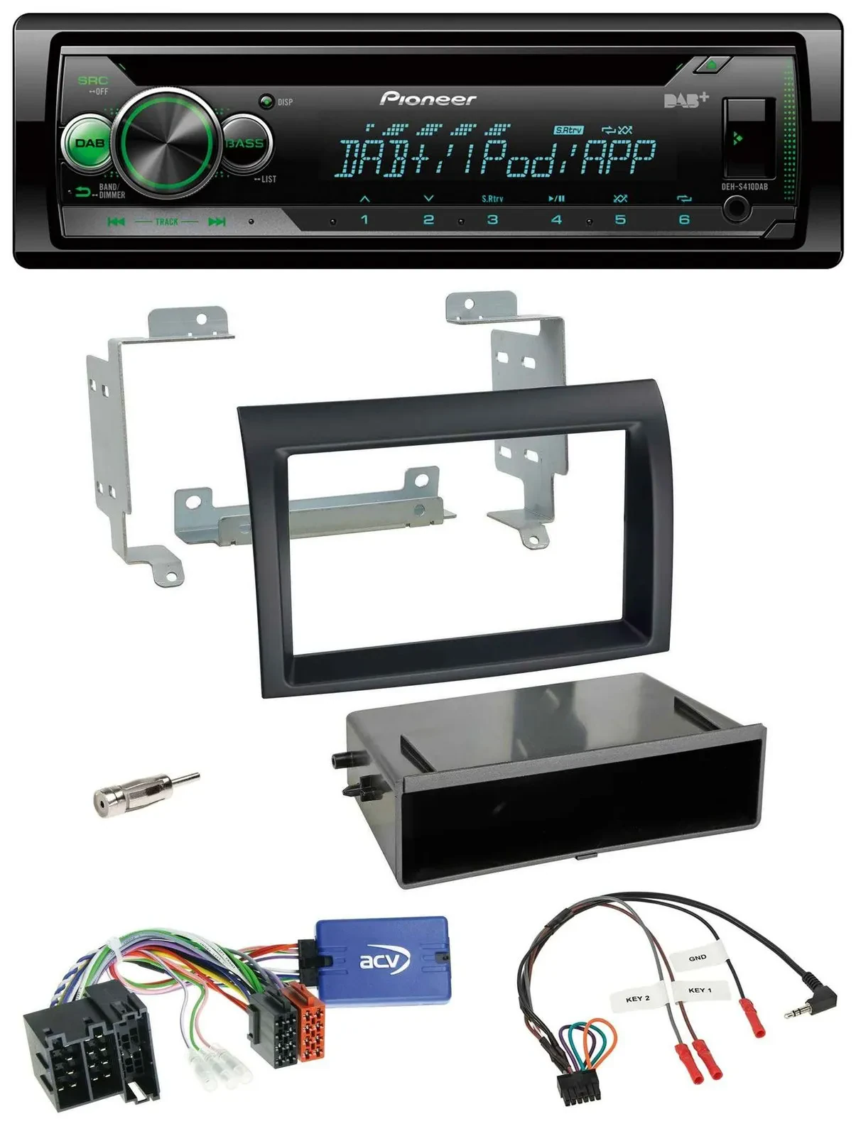 Pioneer USB MP3 DAB Lenkrad CD Autoradio für Fiat Ducato 08-11 schwarz Profi