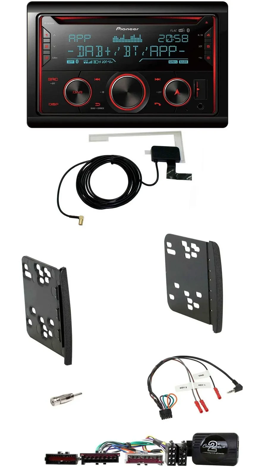Pioneer 2DIN Lenkrad DAB USB CD Bluetooth Autoradio für Ford Focus Galaxy Mondeo