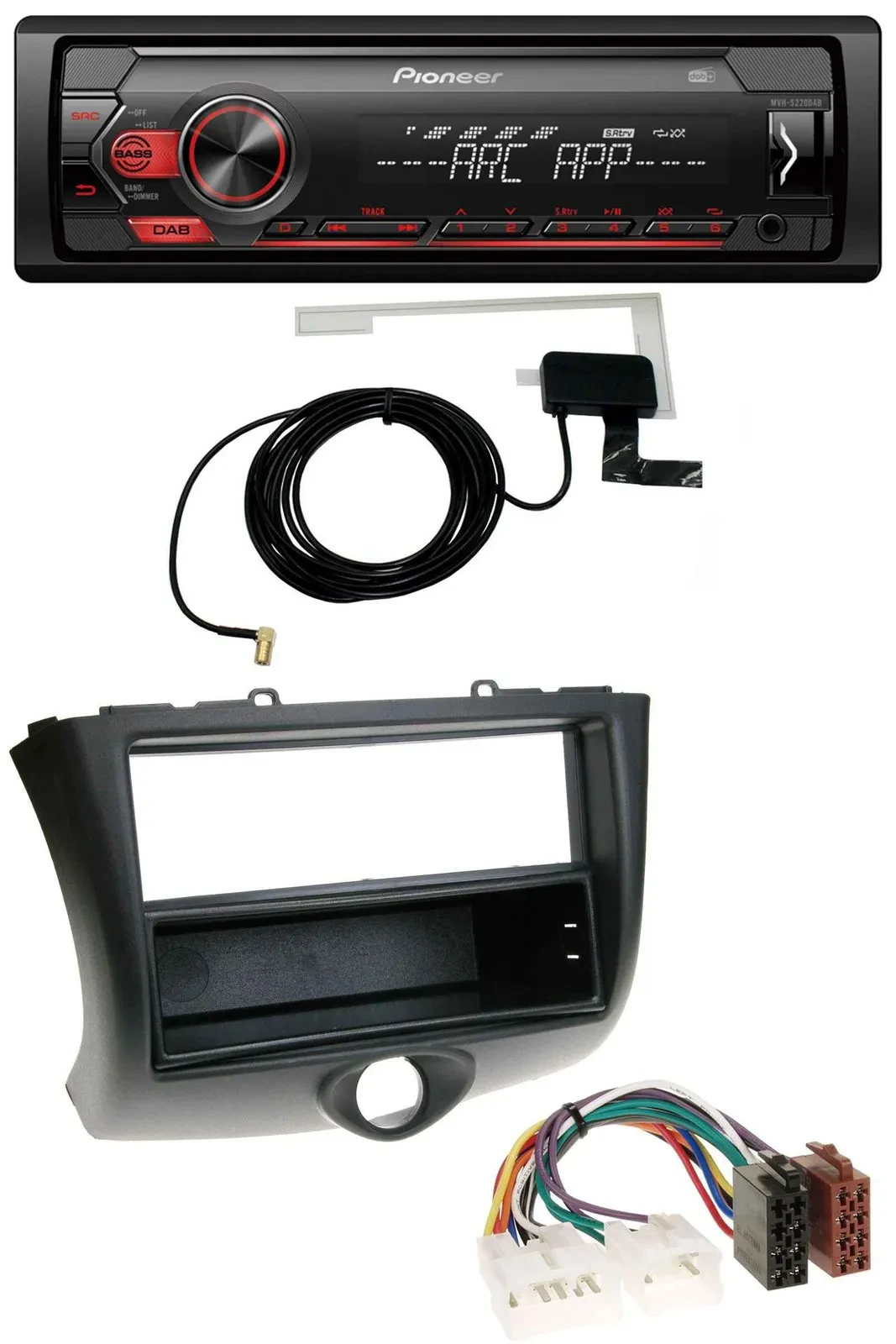 Автомагнитола для Toyota Yaris (2003–2006) Pioneer 1DIN, USB, DAB, MP3, AUX