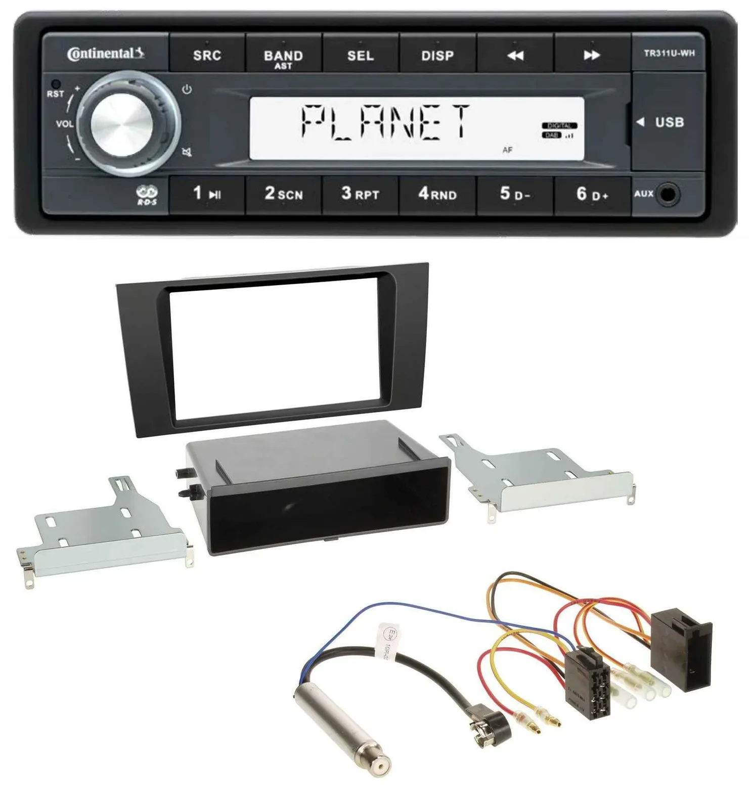 Continental USB MP3 AUX 1DIN Autoradio für Audi A4 (B5 1999-2001) Symphony