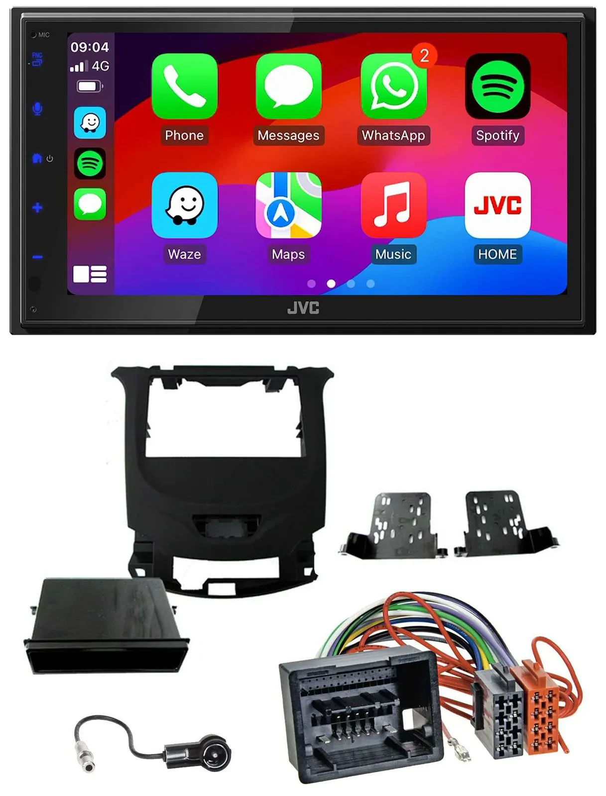JVC Bluetooth USB MP3 2DIN DAB Autoradio für Chevrolet Cruze ab 16 Klavierlack/s