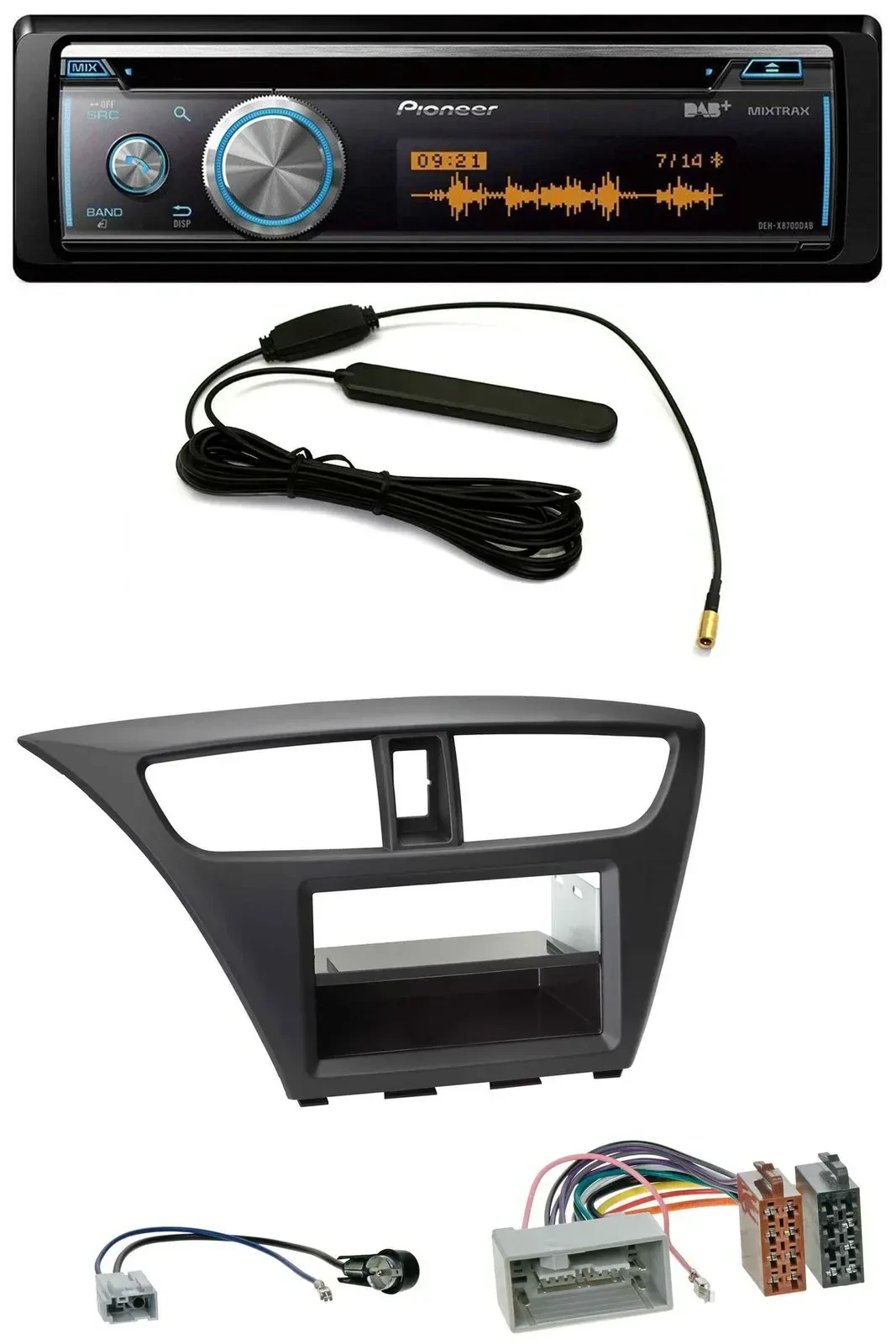 Автомагнитола для Honda Civic (с 2012) Pioneer CD, USB, Bluetooth, DAB, MP3