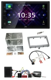 JVC DAB 2DIN Lenkrad Bluetooth USB Autoradio für Porsche 911 Boxster Cayman silb