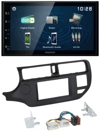 Kenwood 2DIN Bluetooth MP3 USB DAB Autoradio für Kia Rio 11-14 UB schwarz