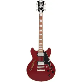 Электрогитара полуакустическая D'Angelico Premier Mini DC Semi-Hollow Burnt Red