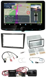 Kenwood Bluetooth DAB TMC 2DIN Lenkrad USB Navigation für Opel Corsa D Klavierla