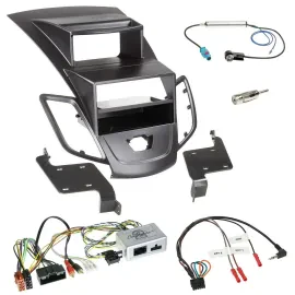 Einbauset Lenkradadapter DIN Autoradio für Ford Fiesta 10-17 Display schwarz