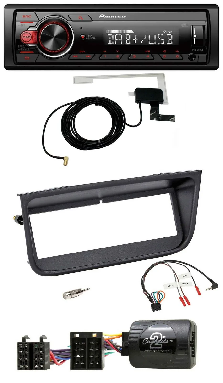 Автомагнитола Pioneer 1DIN MP3 DAB USB для Peugeot 406 (2002–2005)