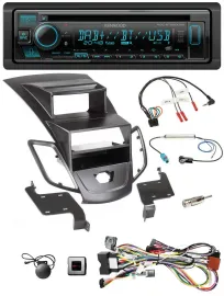 Автомагнитола Kenwood Bluetooth DAB CD USB для Ford Fiesta 2008–2010, черная