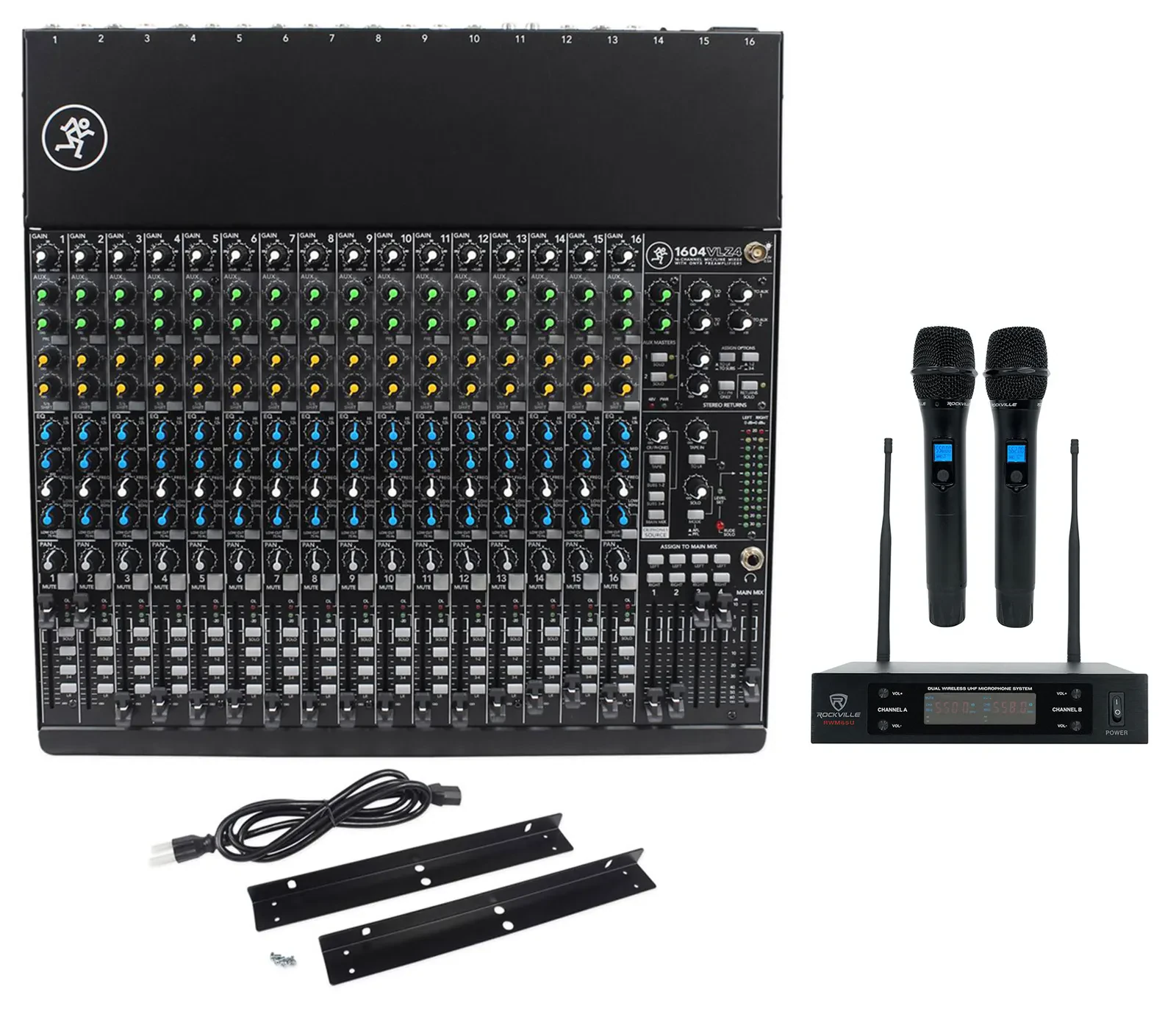 Аналоговый микшер Mackie 1604VLZ4 с микрофонной радиосистемой