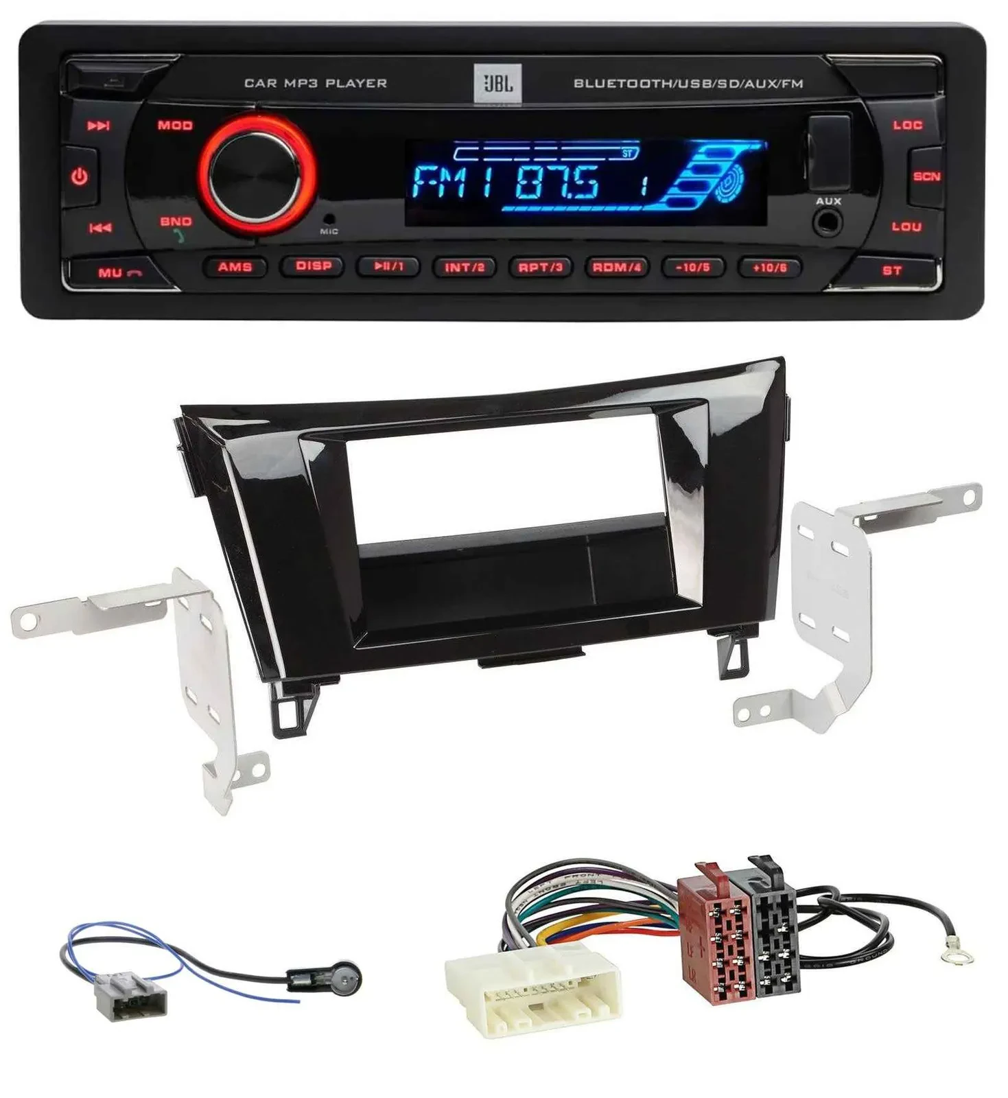 Автомагнитола для Nissan Qashqai/X-Trail (с 2014) JBL USB Bluetooth SD MP3 AUX