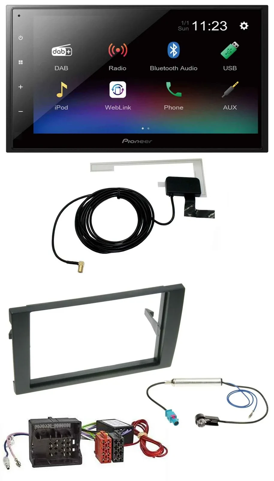 Pioneer DAB MP3 Bluetooth 2DIN USB Autoradio für Audi A4 B7 04-08 Aktivsystem MO