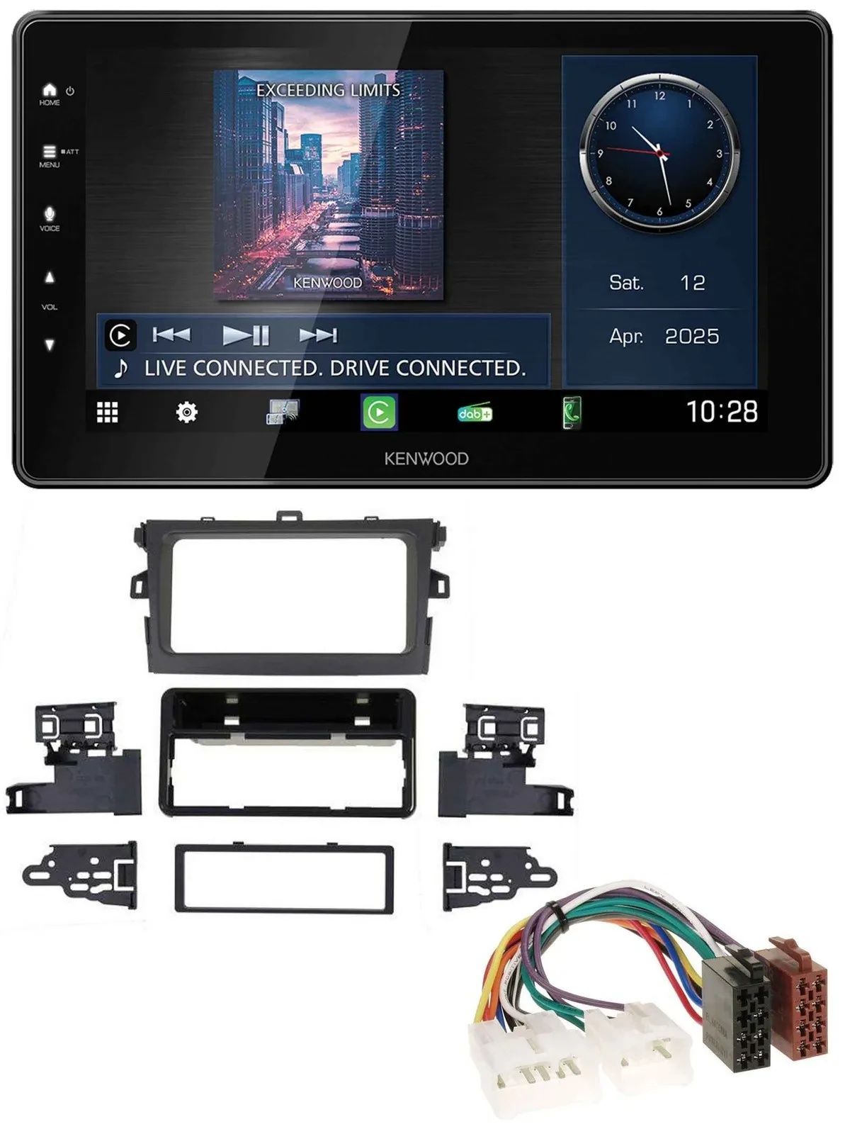 Автомагнитола для Toyota Corolla (2009–2012) Kenwood MP3, Bluetooth, USB, DAB, серебристая