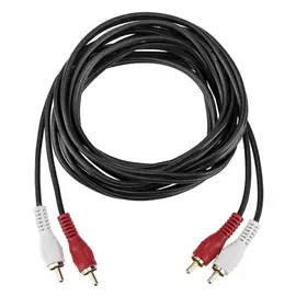 Коммутационный кабель HA 2 RCA Male to 2 RCA Male Stereo Audio Cable 10' #DR-MM-10