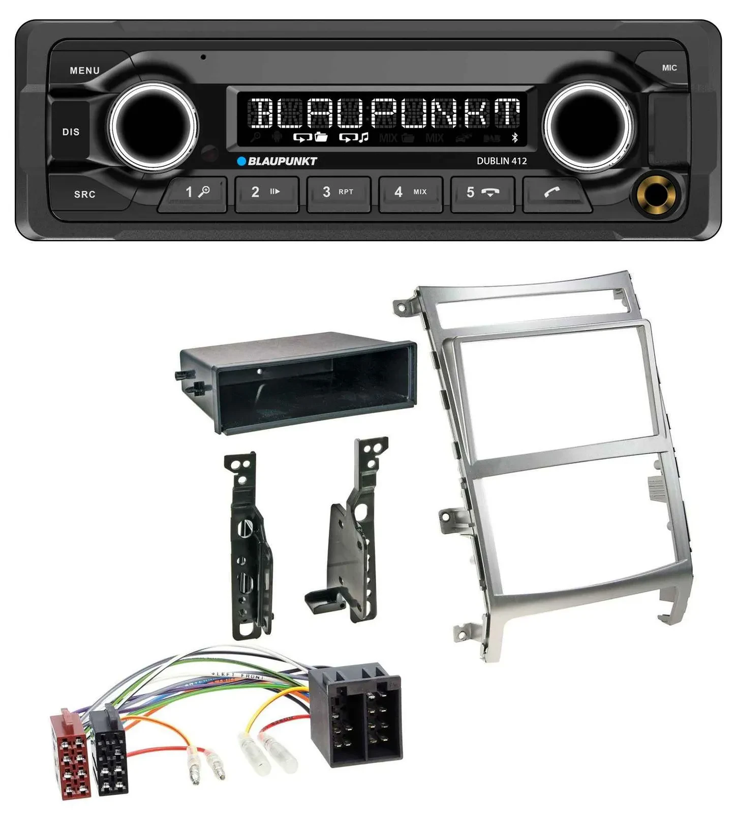 Blaupunkt MP3 Bluetooth USB AUX Autoradio für Hyundai ix55 (2009-2012) silber