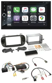 Blaupunkt DAB Lenkrad TMC Bluetooth USB 2DIN Navigation für Fiat 500 14-15 soft