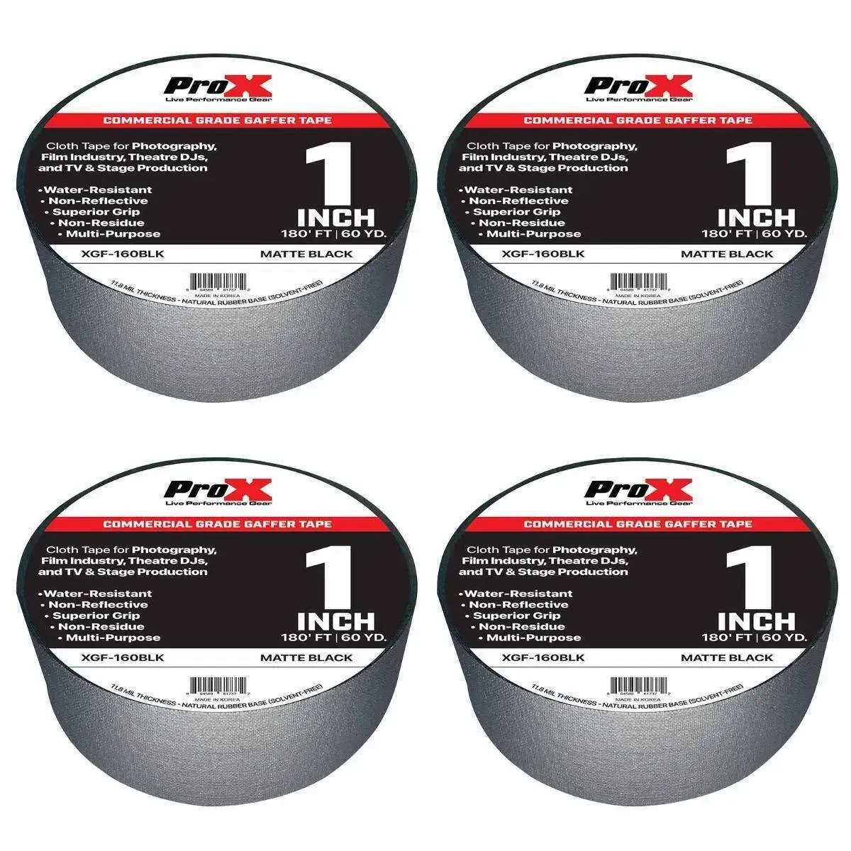 Лента для крепления кабеля ProX XGF-160BLK Black 55 м (4 штуки)