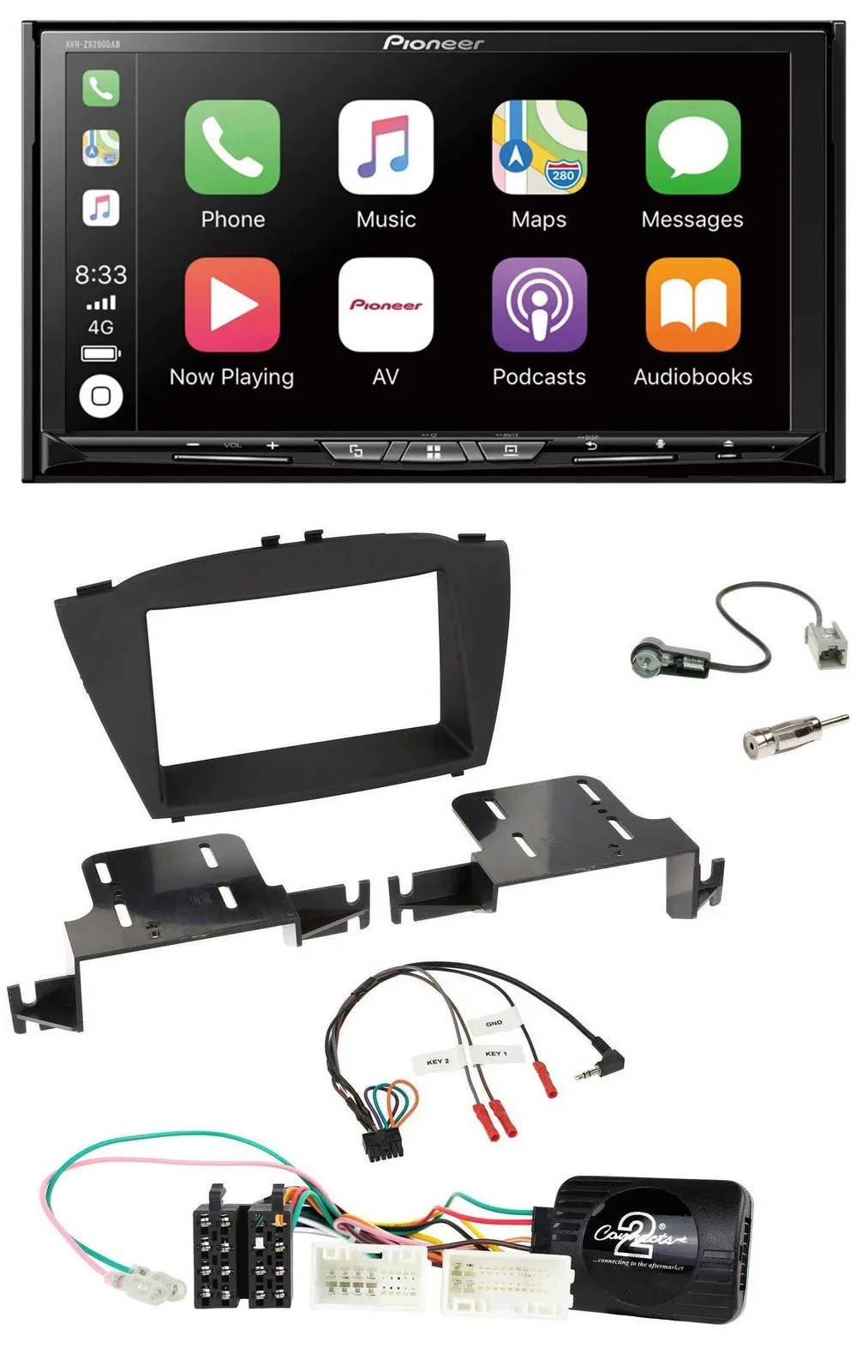 Pioneer 2DIN Lenkrad USB DAB DVD Bluetooth Autoradio für Hyundai ix35 ab 2013 oh