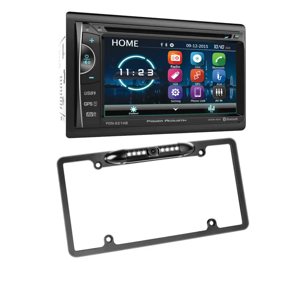 Автомагнитола Power Acoustik PDN-621HB сенсорный DVD/CD ресивер с камерой заднего вида (рамка номерного знака)