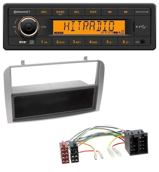 Continental 1DIN DAB MP3 AUX USB Autoradio für Alfa Romeo 147 GT silber Ablagefa