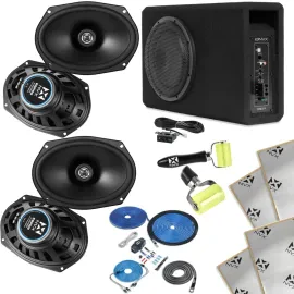 Сабвуфер активный NVX QB10SPA 350W RMS, 10" в корпусе с усилителем, 6.5" и 6x9" акустика (набор)