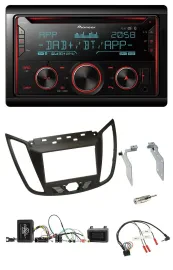 Pioneer 2DIN DAB Lenkrad Bluetooth USB CD Autoradio für Ford C-Max ab 11 braun