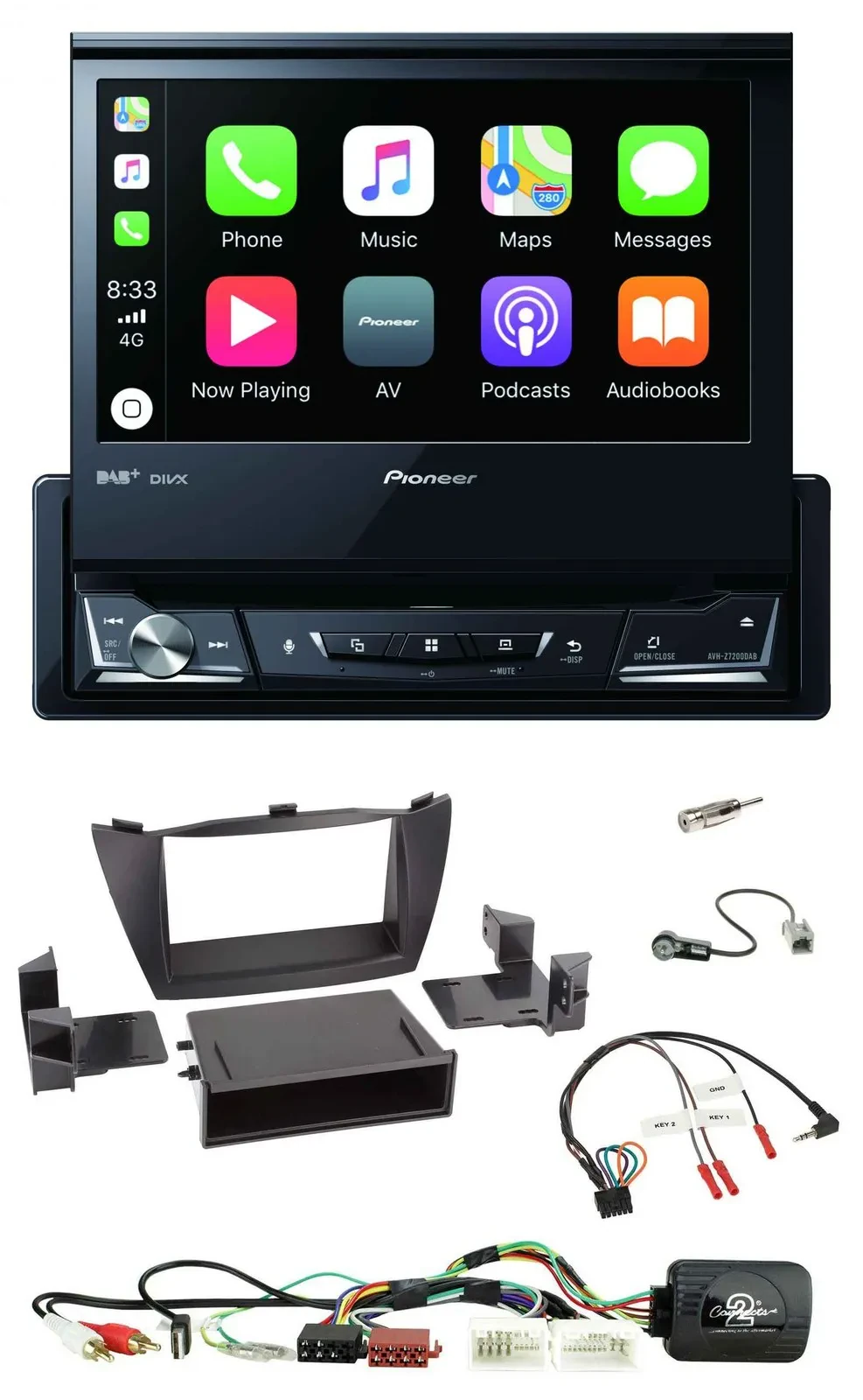 Автомагнитола Pioneer DVD, Bluetooth, DAB, USB для Hyundai Tucson 2010–2015