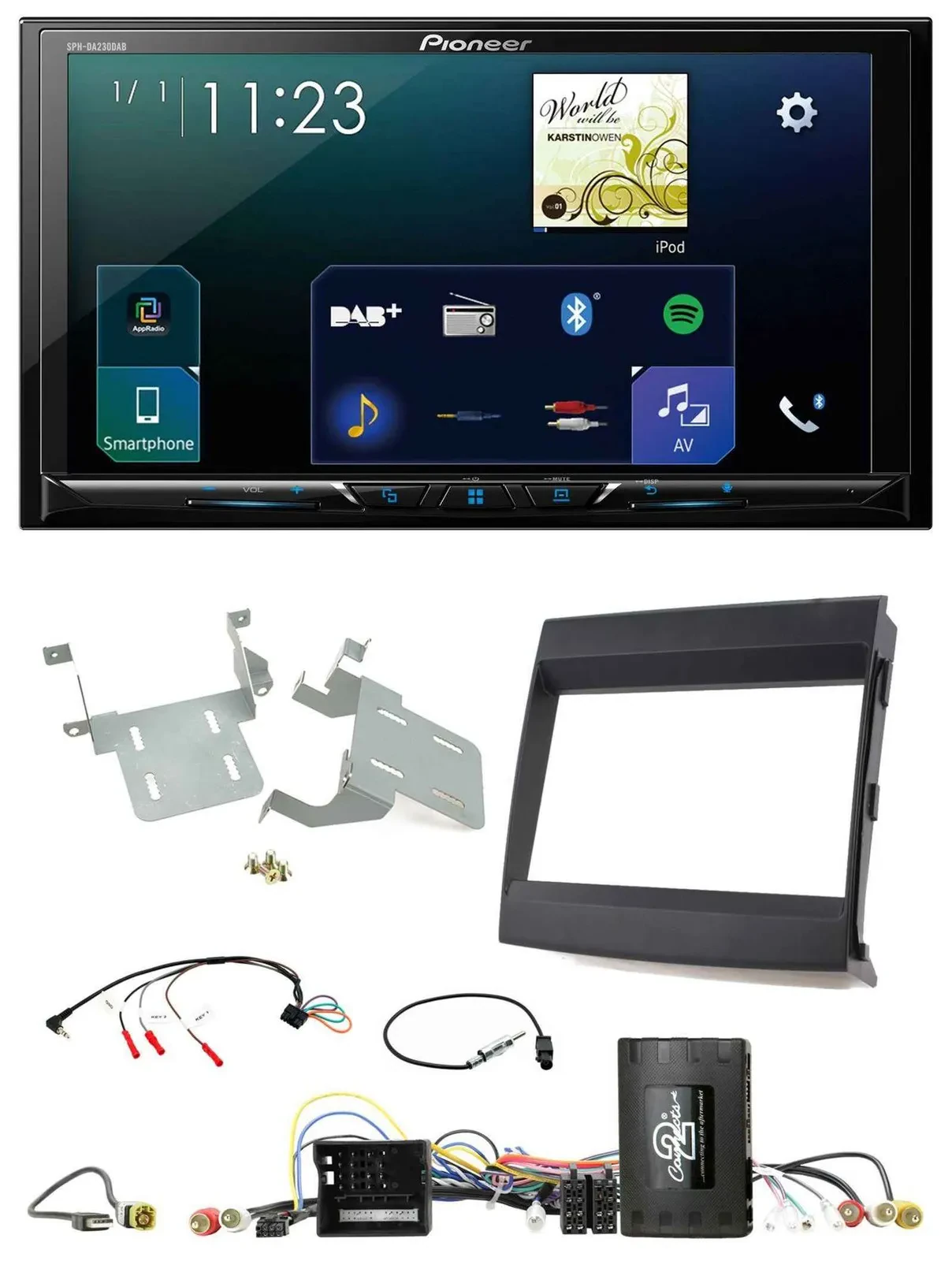 Pioneer Lenkrad Bluetooth USB 2DIN DAB Autoradio für Porsche Cayenne 11-16 Infoa