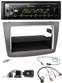 Pioneer Bluetooth USB DAB Lenkrad Autoradio für Alfa Mito 955 2008-2014 silber