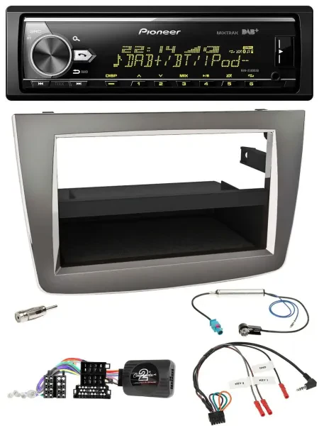 Pioneer Bluetooth USB DAB Lenkrad Autoradio für Alfa Mito 955 2008-2014 silber
