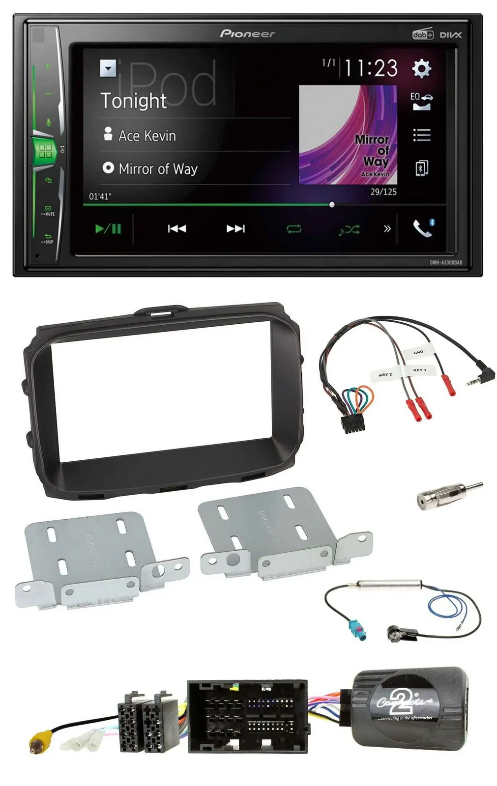 Автомагнитола Pioneer 2DIN DAB USB Bluetooth для Alfa Romeo Giulietta 2013–2021 с поддержкой кнопок на руле