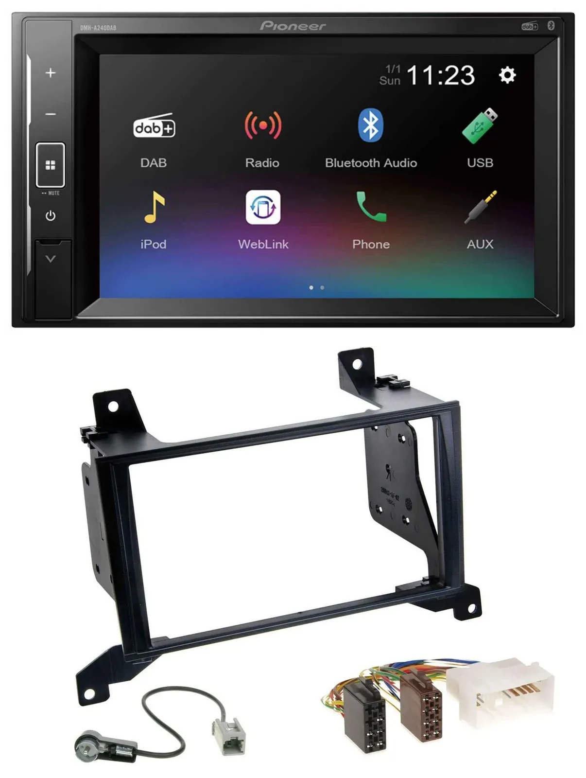 Pioneer DAB MP3 2DIN Bluetooth USB Autoradio für Hyundai Santa Fe CM 09-12