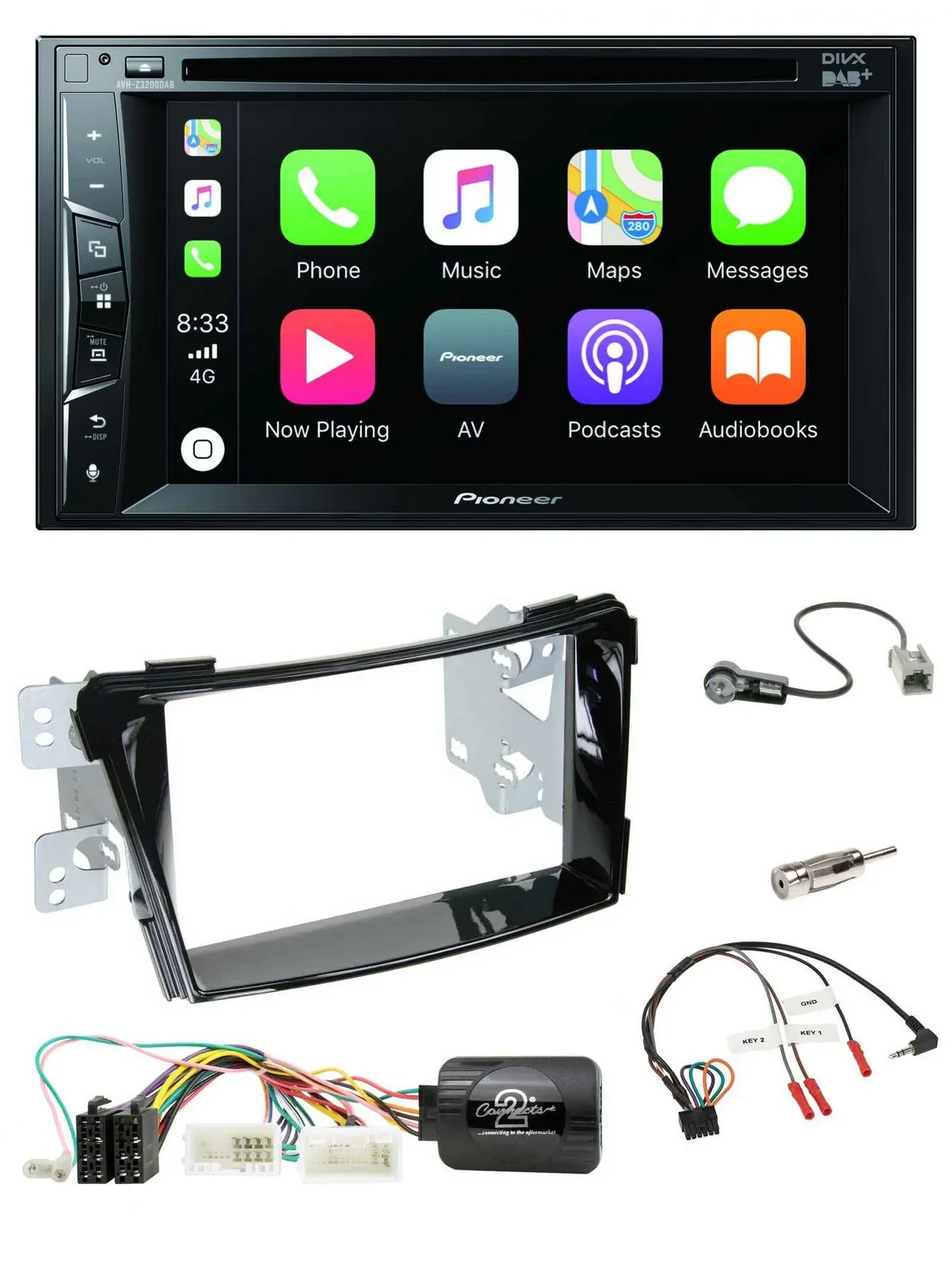 Pioneer Lenkrad USB DVD Bluetooth DAB 2DIN Autoradio für Hyundai i40 ab 2011 VF