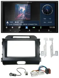 Автомагнитола для Kia Sportage 3 (2010–2015) Kenwood 2DIN Bluetooth USB DAB чёрная