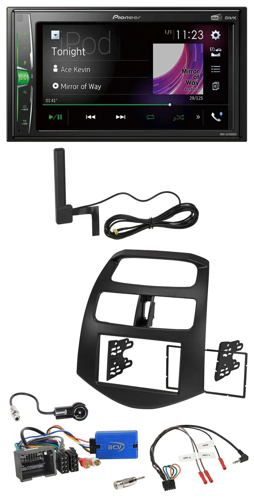 Pioneer MP3 DAB Lenkrad 2DIN Bluetooth Autoradio für Chevrolet Spark 2013-2015