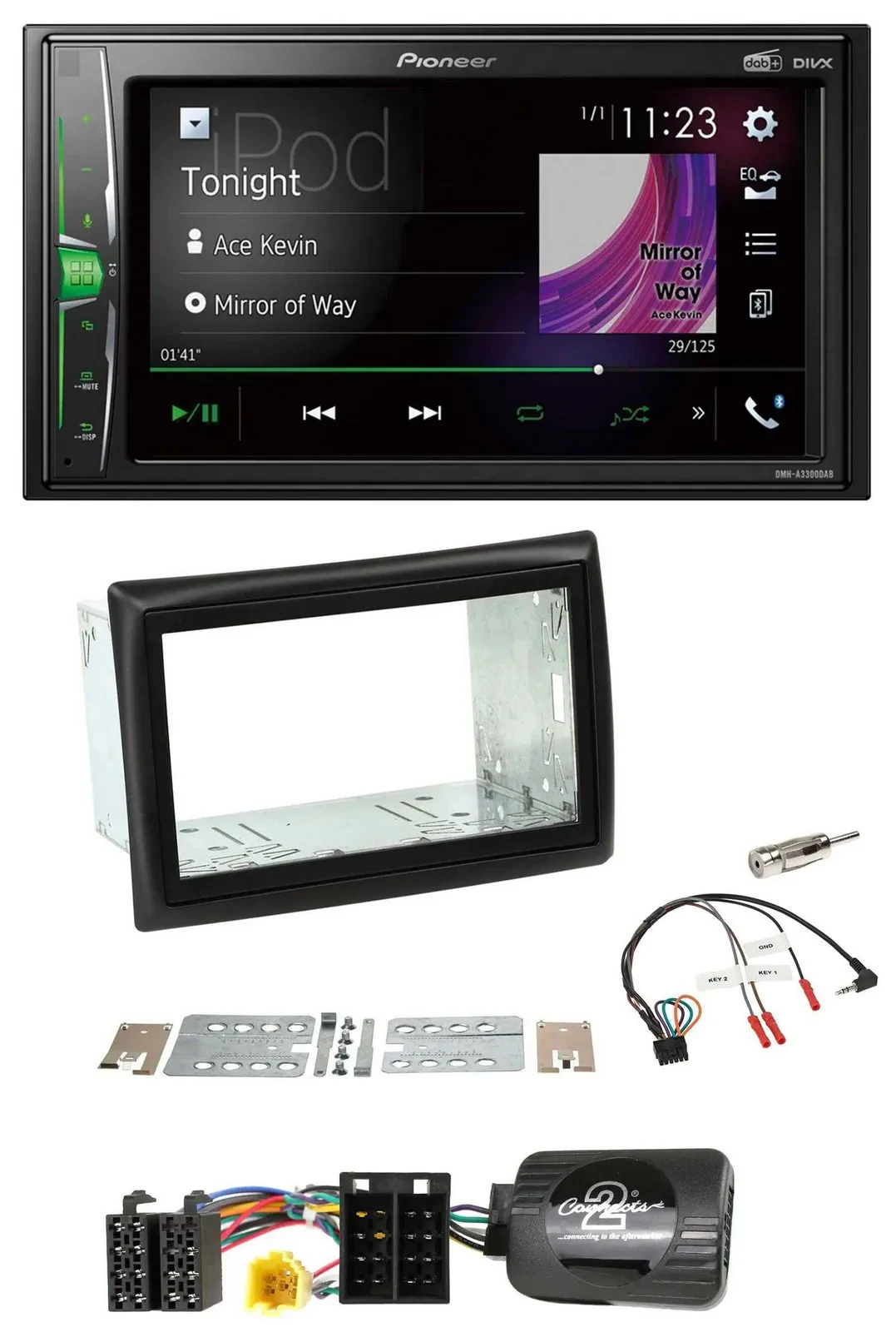 Pioneer 2DIN Lenkrad DAB USB Bluetooth Autoradio für Renault Megane II 2005-2008