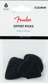 Медиаторы Fender Offset Polycarbonate Black 0.83 (6 штук)