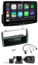 Автомагнитола Alpine Bluetooth USB DAB для Alfa Romeo 147/GT 2007–2010, антрацит, совместима с кнопками на руле