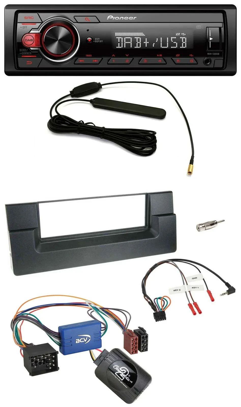Pioneer MP3 DAB 1DIN Lenkrad USB Autoradio für BMW 5er E39 1996-2004 Aktivsystem