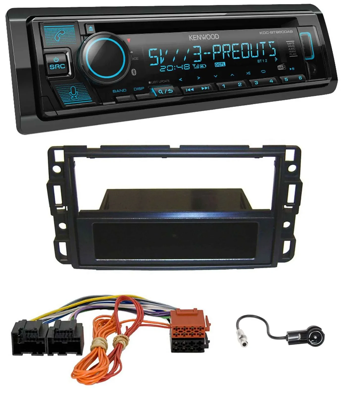 Автомагнитола для Cadillac BLS (2006–2010) Kenwood Bluetooth USB CD MP3 DAB