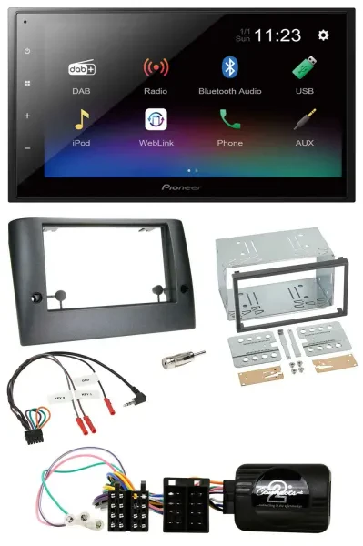 Pioneer USB Bluetooth DAB 2DIN Lenkrad Autoradio für Fiat Stilo 2005-2007