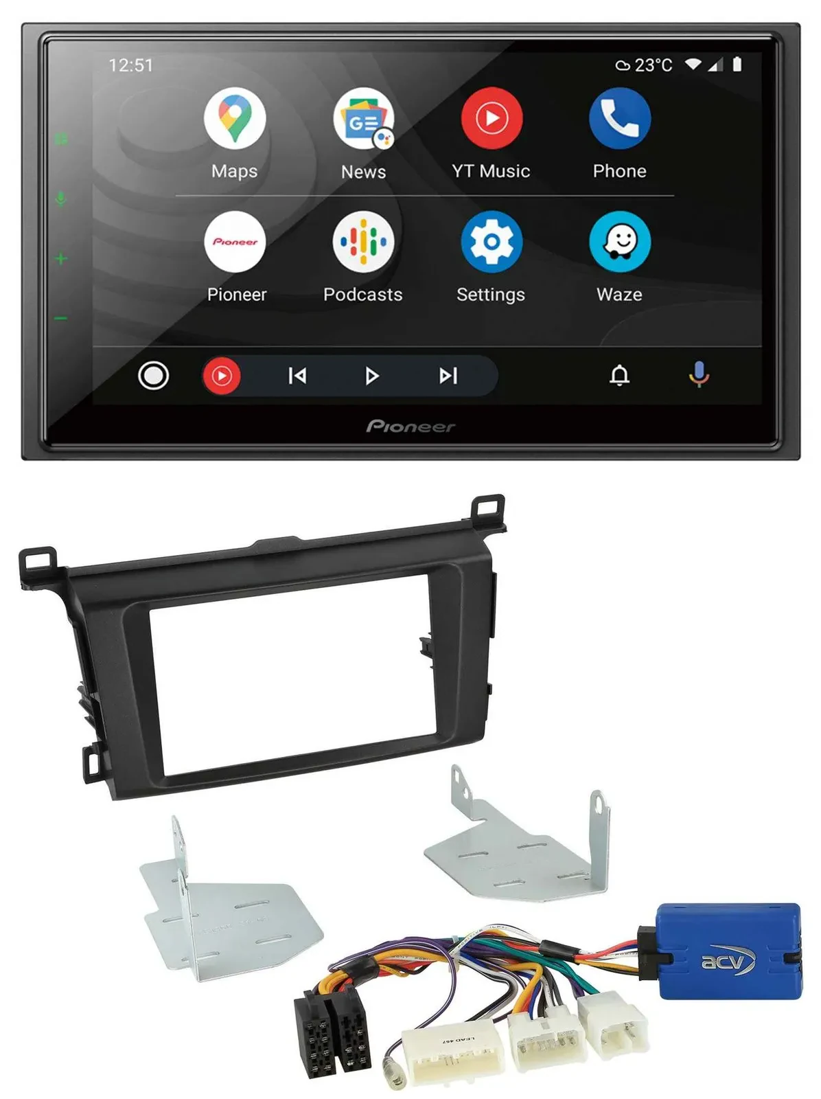 Pioneer USB 2DIN DAB MP3 Bluetooth Autoradio für Toyota RAV 4 (ab 2013)