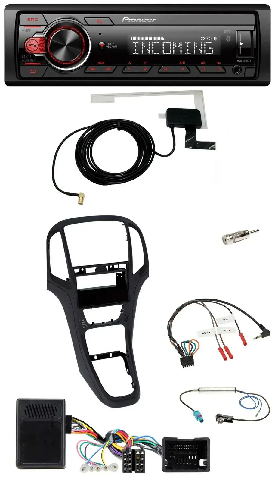 Автомагнитола Pioneer DAB, Bluetooth, USB для Opel Astra J (2009–2016), перламутровый чёрный