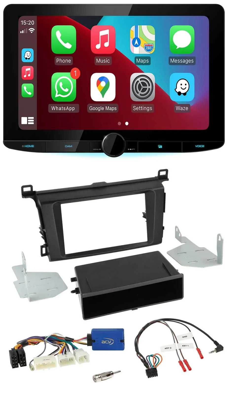 Kenwood Lenkrad USB DAB Bluetooth Autoradio für Toyota RAV-4 ab 2013