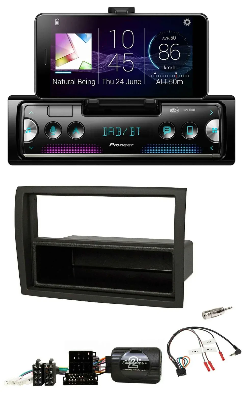 Автомагнитола Pioneer USB Bluetooth DAB для Fiat Ducato (2012–2015) черная, поддержка управления на руле