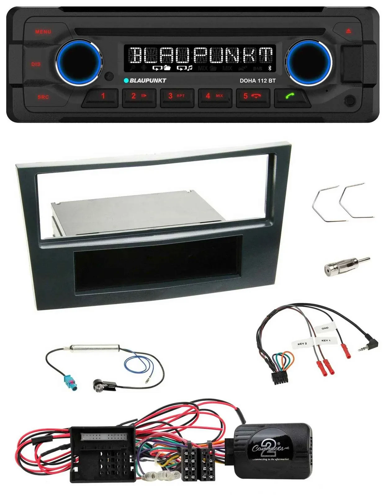 Blaupunkt Lenkrad MP3 CD Bluetooth USB Autoradio für Opel Corsa D Schwarz 09-14
