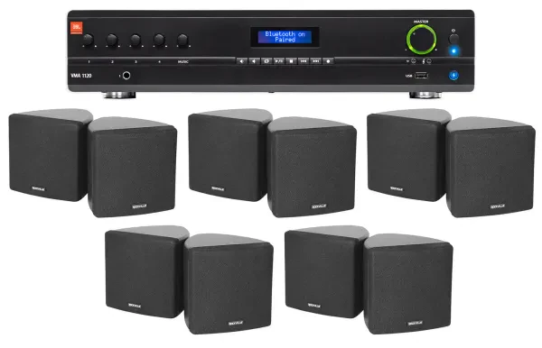 Настенная акустика JBL Cube 70v Black с усилителем (10 штук)