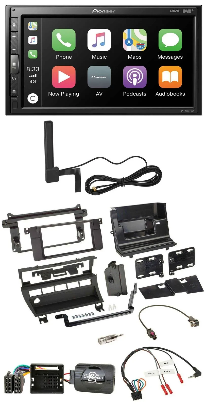 Автомагнитола для BMW 3 Series (2001–2006) Pioneer 2DIN USB Bluetooth DAB с поддержкой кнопок на руле