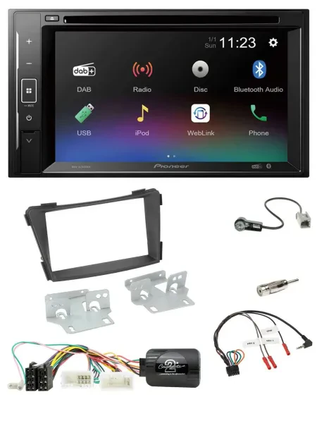 Pioneer Bluetooth Lenkrad USB 2DIN DAB DVD Autoradio für Hyundai i40 VF ab 2011